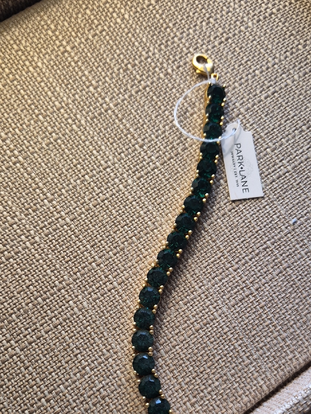 Park Lane Gold and Emerald Green Crystal Bracelet